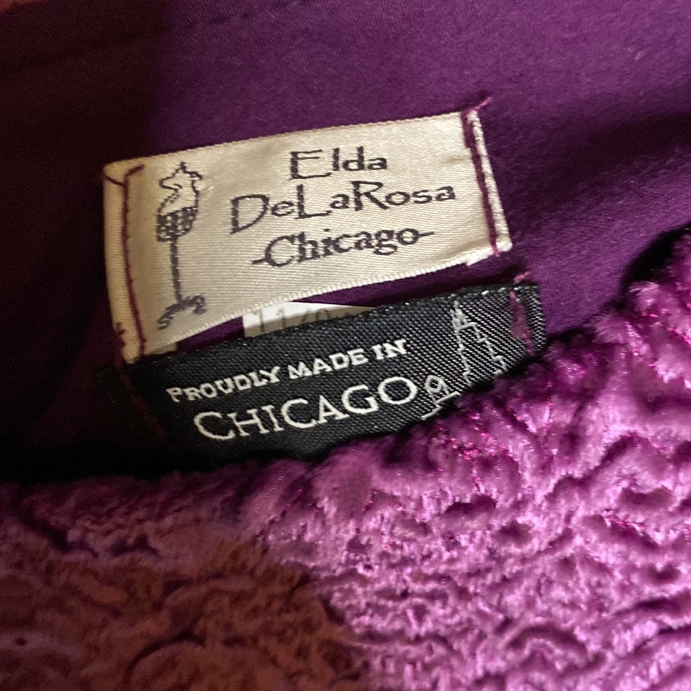 Elda DeLaRosa Chicago Purple Vintage Dress. Sz M - Picture 5 of 5